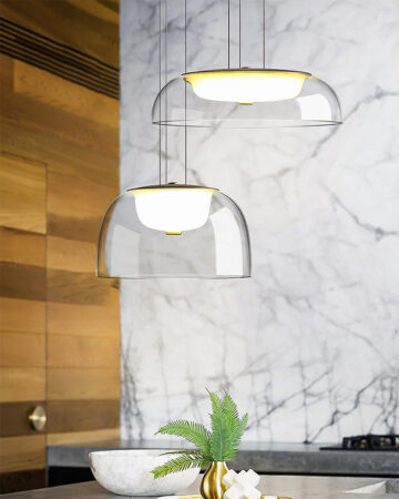 Đèn thả thủy tinh trong suốt cao cấp 64060