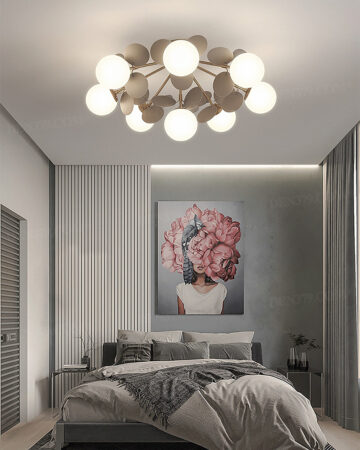 Đèn ốp trần phong cách Bắc Âu Scandinavian trang trí phòng khách nhỏ, phòng ngủ, phòng trẻ em 65116