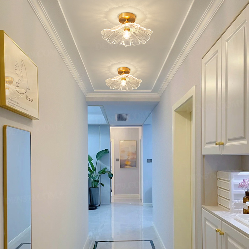 Đèn ốp trần thủy tinh cánh hoa trang trí ban công, hành lang 67218