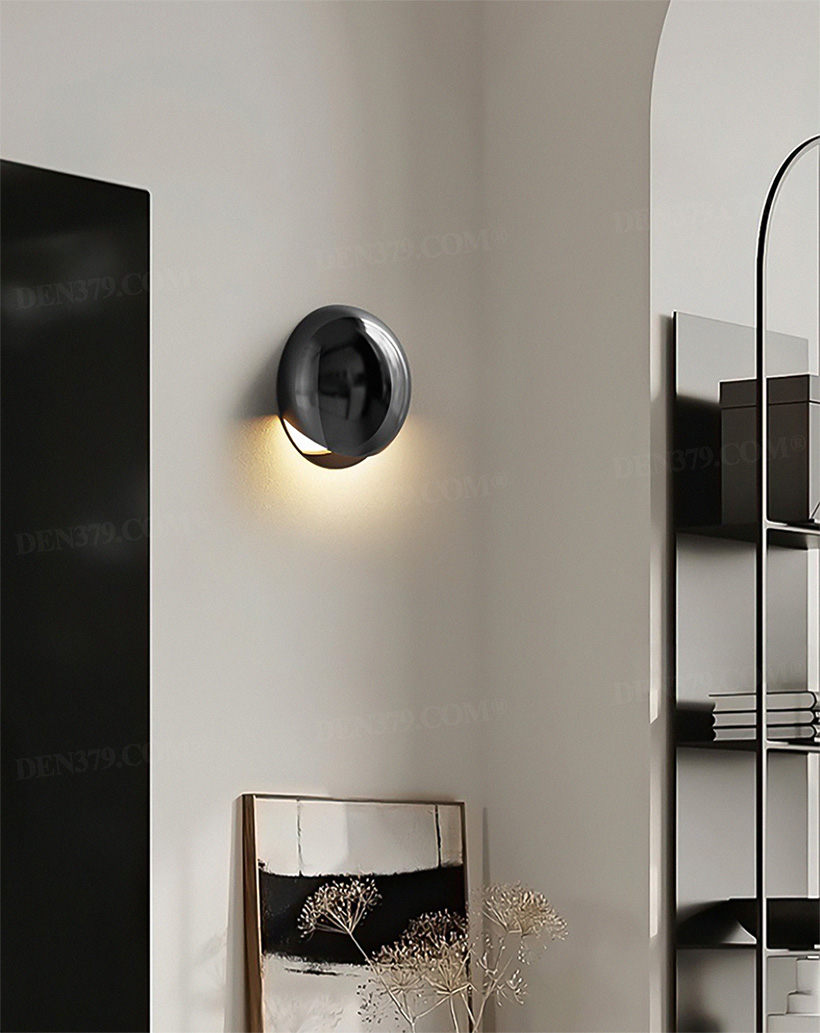 Đèn hắt tường khối tròn thép phủ bóng phong cách tối giản 65293