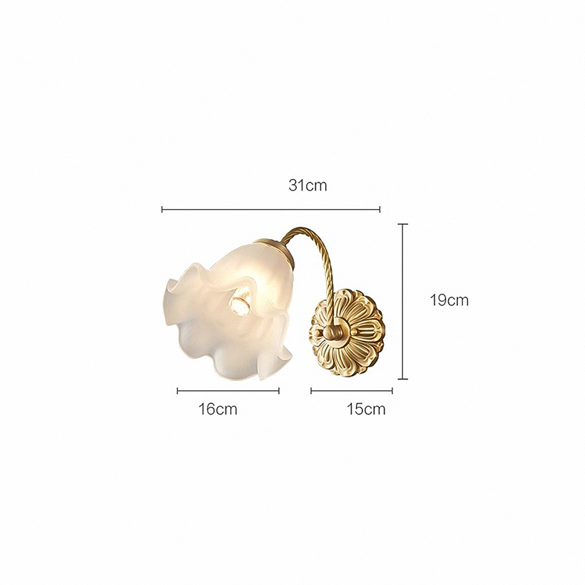 Đèn tường đồng, thủy tinh trang trí phong cách vintage 65499