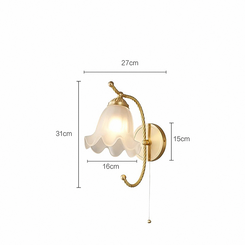 Đèn tường đồng, thủy tinh trang trí phong cách vintage 65499