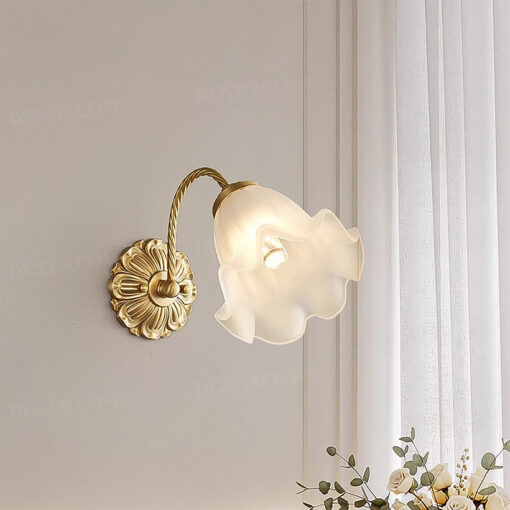 Đèn tường đồng, thủy tinh trang trí phong cách vintage 65499