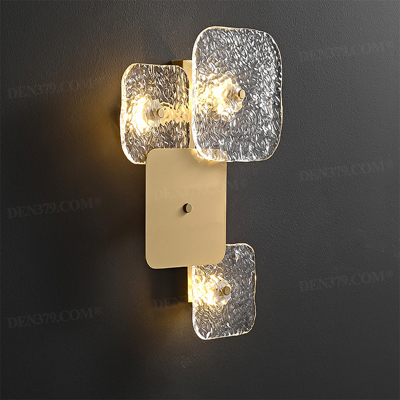 Đèn tường hình vuông thuỷ tinh dập nổi 65808