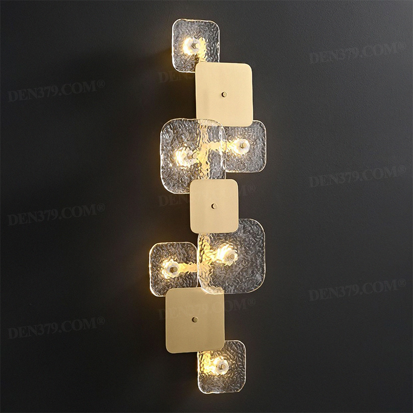 Đèn tường hình vuông thuỷ tinh dập nổi 65808