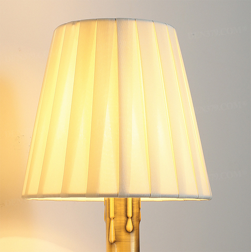 Đèn tường đồng cổ điển chao vải đôi nghệ thuật 65988