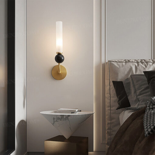Đèn tường hiện đại bằng đồng và đá marble 65864
