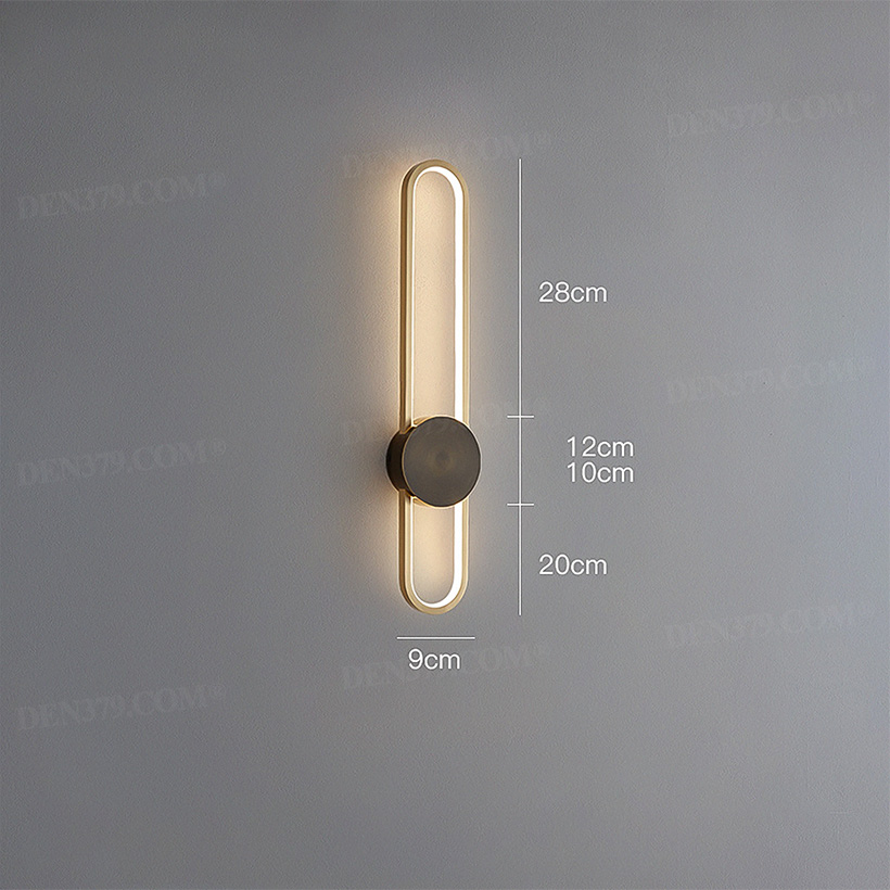 Đèn hắt tường bằng đồng decor hình Oval hiện đại 65889