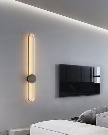 Đèn hắt tường bằng đồng decor hình Oval hiện đại 65889