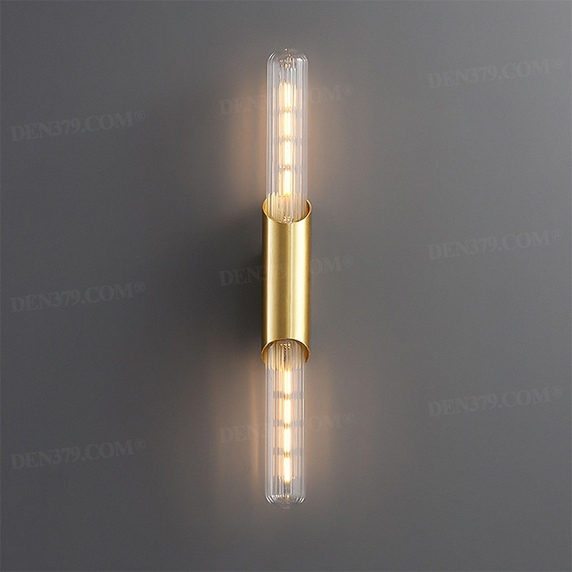 Đèn tường bằng đồng decor 2 đầu thủy tinh 65914
