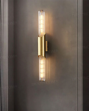 Đèn tường bằng đồng decor 2 đầu thủy tinh 65914