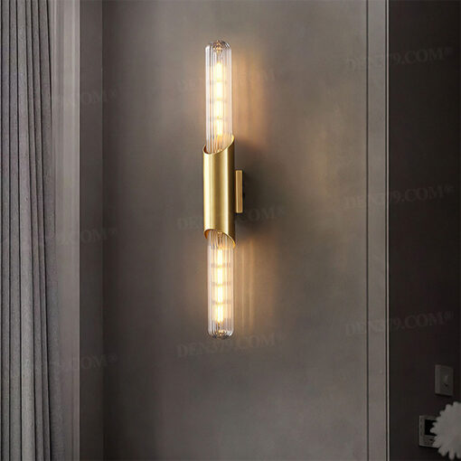Đèn tường bằng đồng decor 2 đầu thủy tinh 65914