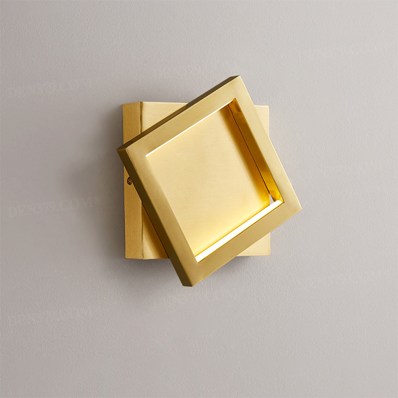 Đèn tường bằng đồng decor kiểu vuông độc đáo 66142