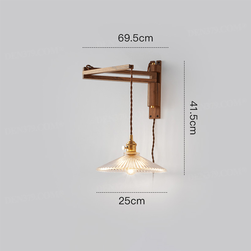 Đèn tường đui đồng thân gỗ điều chỉnh sáng tạo 66219