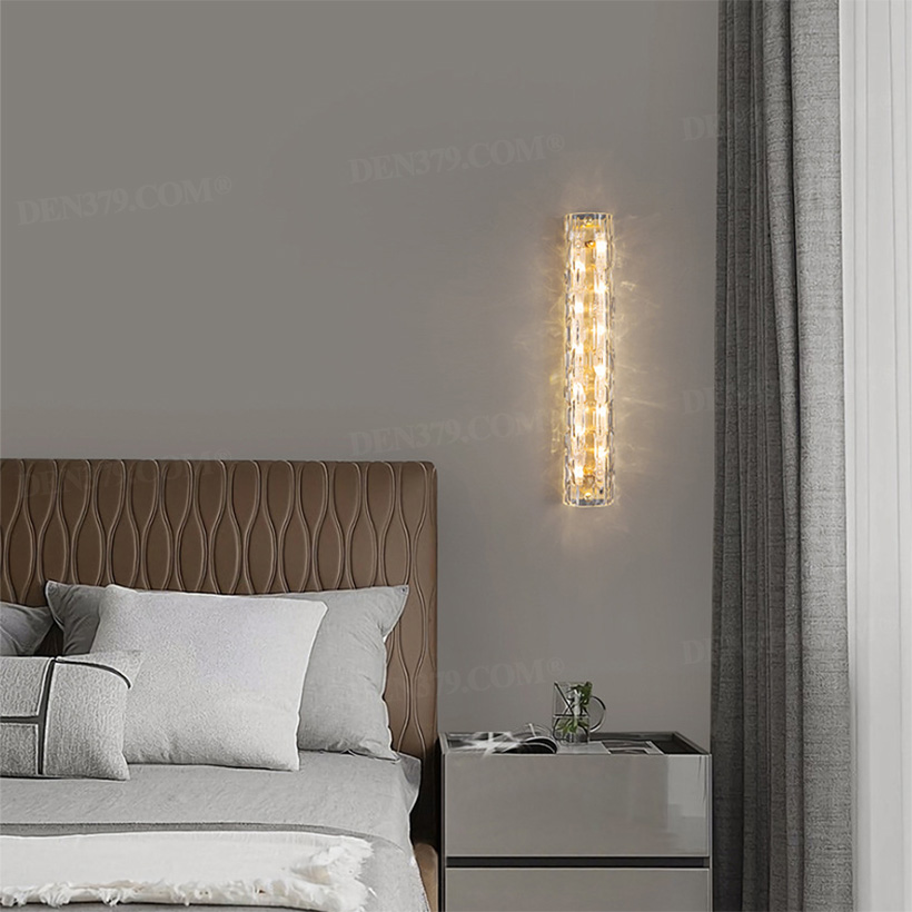 Đèn tường bằng đồng chao thủy tinh gợn sóng 66045