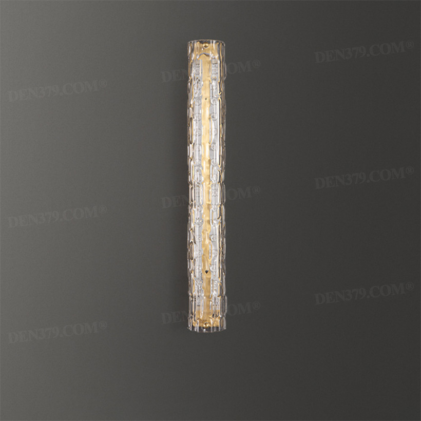 Đèn tường bằng đồng chao thủy tinh gợn sóng 66045