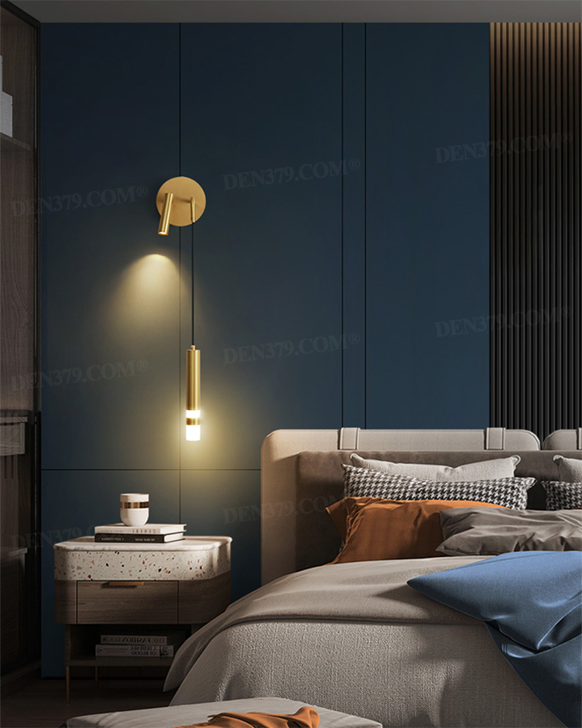 Đèn gắn tường đồng phòng khách, phòng ngủ có rọi đọc sách 66068
