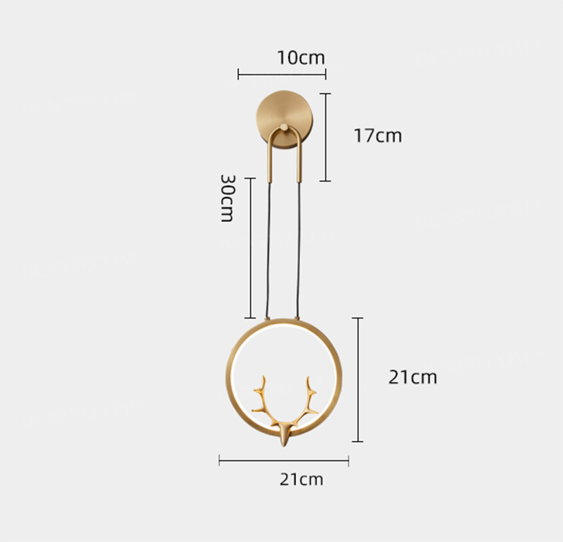 Đèn tường bằng đồng đầu hươu hiện đại 66269