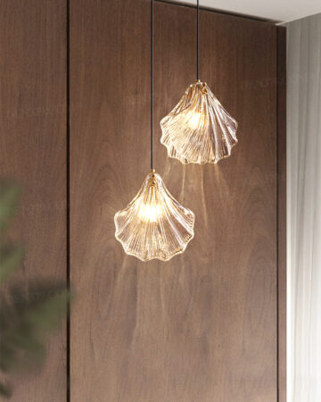 Đèn thả đầu giường decor vỏ sò thủy tinh 66340