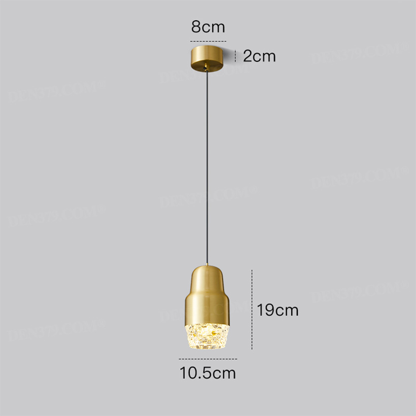 Đèn thả bằng đồng chao acrylic tổ ong 66397