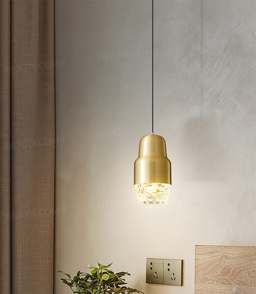 Đèn thả bằng đồng chao acrylic tổ ong 66397