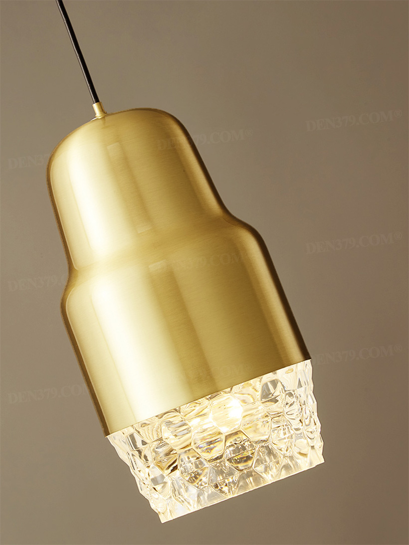 Đèn thả bằng đồng chao acrylic tổ ong 66397