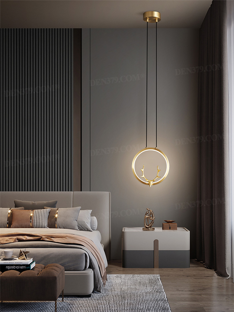 Đèn thả trần vòng tròn biểu tượng sừng hươu 66416