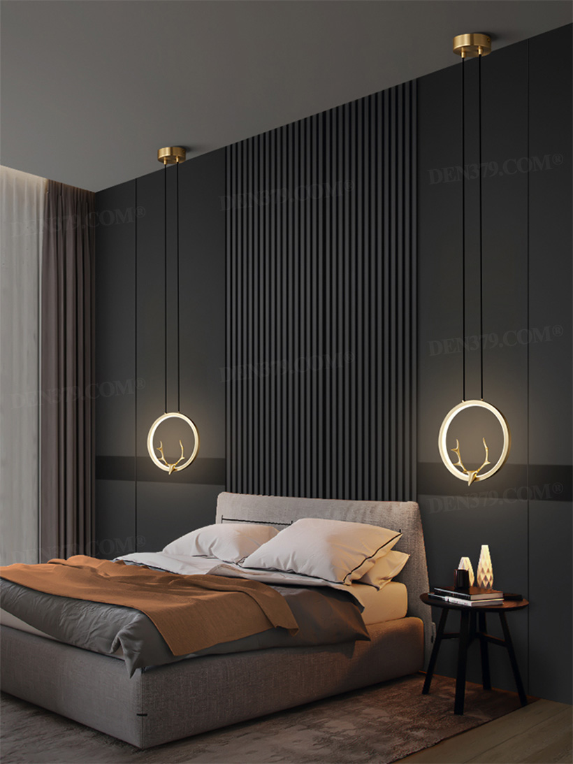 Đèn thả trần vòng tròn biểu tượng sừng hươu 66416