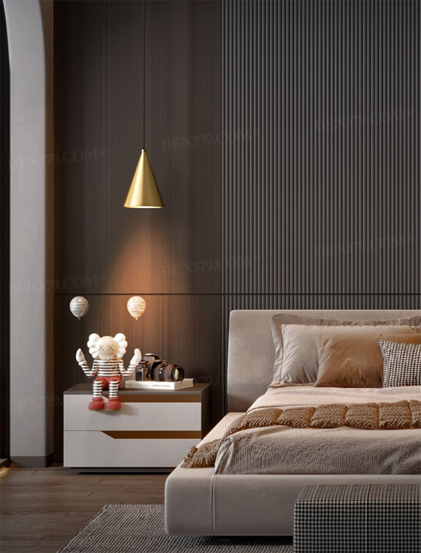 Đèn thả trần hình nón bằng đồng sang trọng 66514