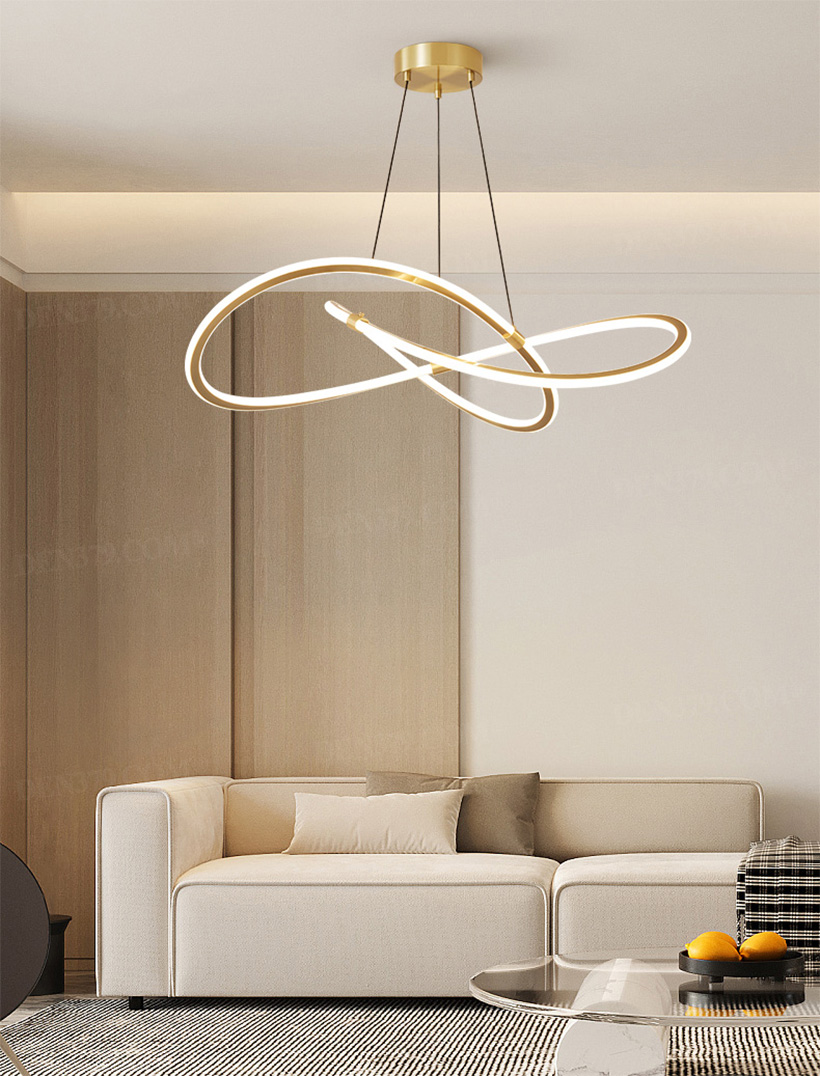 Đèn thả bằng đồng uốn lượn nghệ thuật 66728