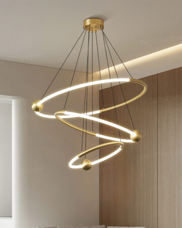 Đèn thả 3 vòng tròn mô phỏng các hành tinh thân đồng cao cấp 66810