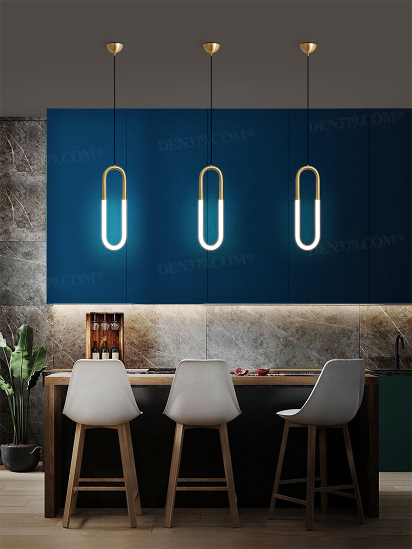 Đèn thả LED khung đồng cao cấp trang trí bàn ăn, phòng khách, phòng ngủ 66820