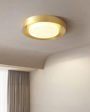 Đèn ốp trần phòng ngủ, phòng dưới 15m2 viền đồng cao cấp 67031