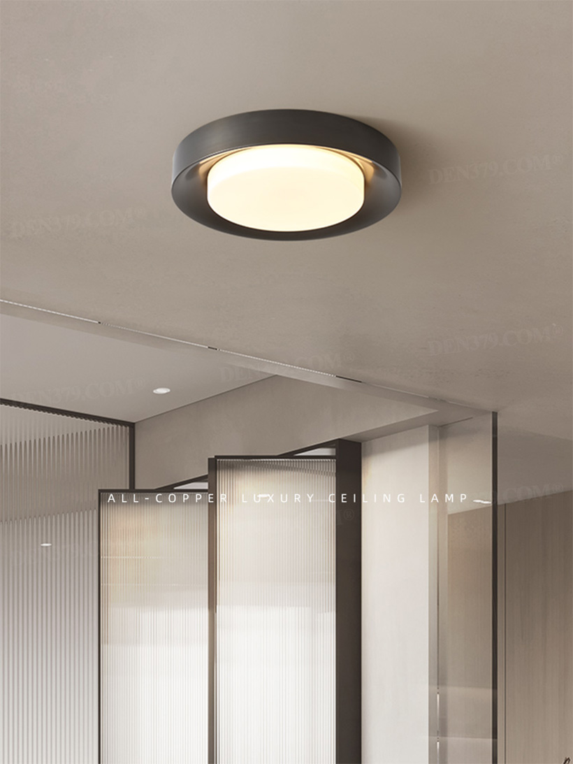 Đèn ốp trần phòng ngủ, phòng dưới 15m2 viền đồng cao cấp 67031