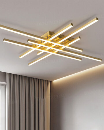 Đèn ốp trần phòng khách phong cách hiện đại khung đồng cao cấp 67164