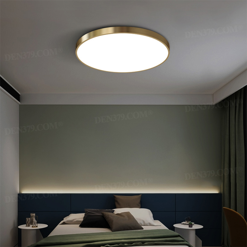 Đèn ốp trần viền đồng phong cách tối giản 67189
