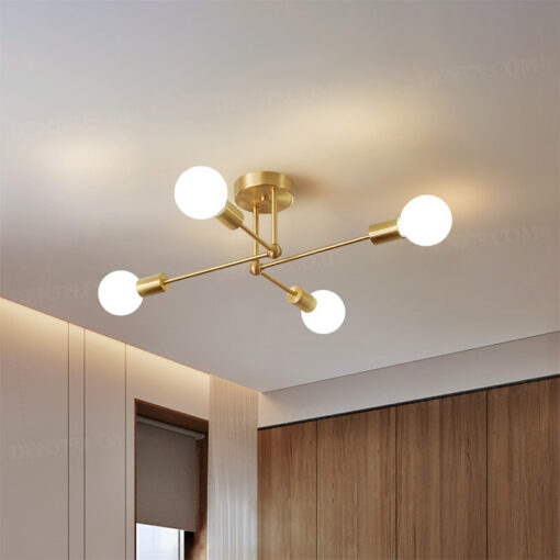 Đèn ốp trần thân đồng bóng tròn tối giản 67084