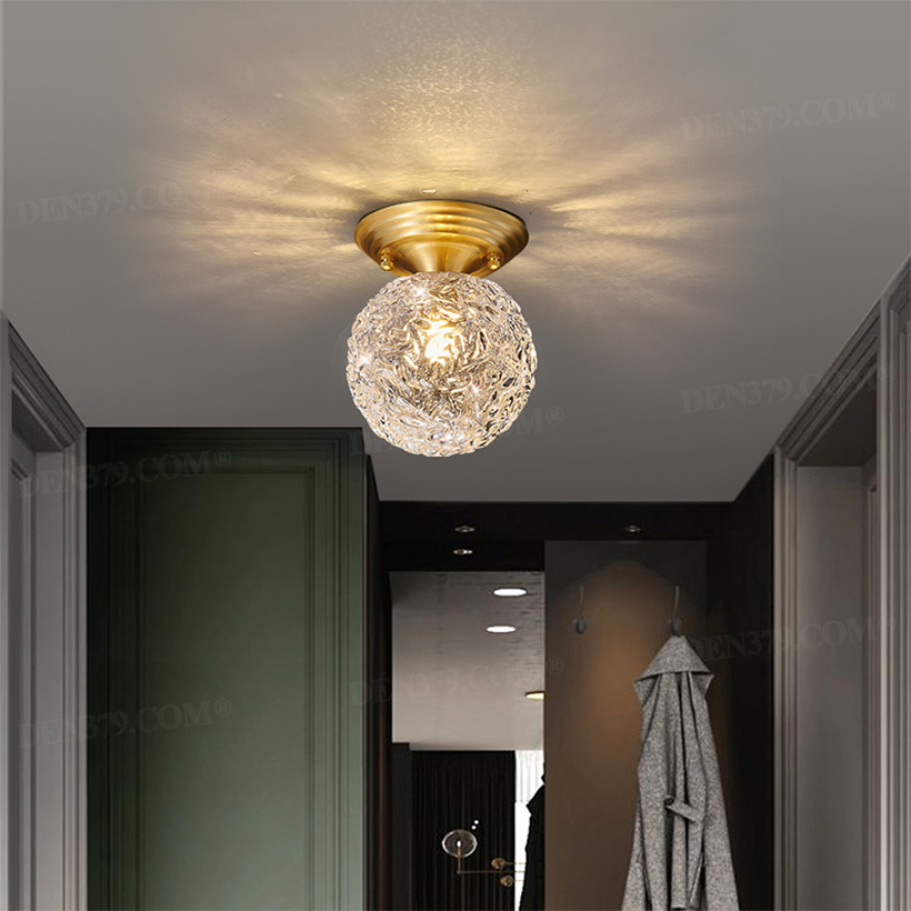 Đèn ốp trần thủy tinh tròn trang trí ban công, hành lang 67209