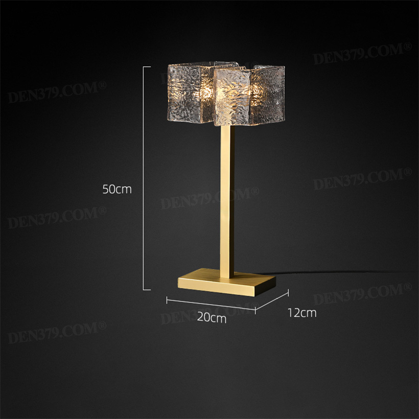 Đèn để bàn trang trí chụp thủy tinh vân nước cao cấp 67537