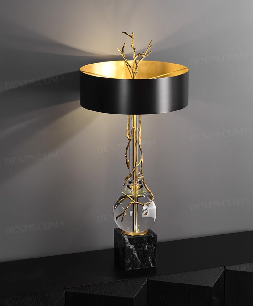 Đèn để bàn trang trí phòng khách thân đồng cao cấp 67548