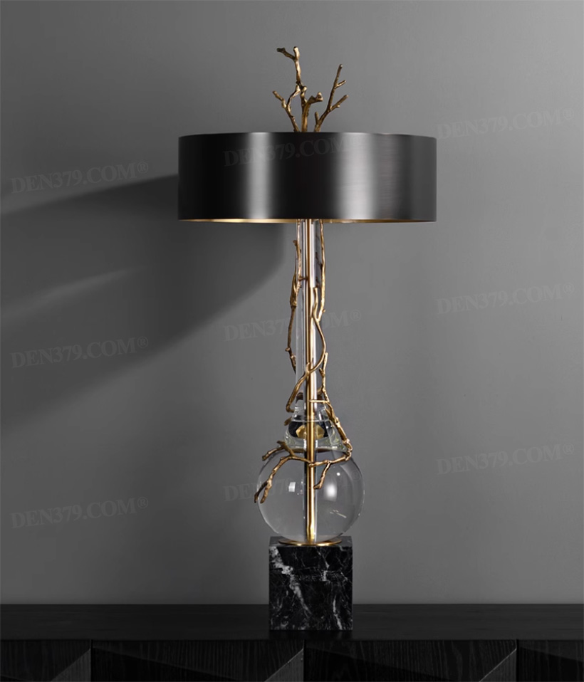 Đèn để bàn trang trí phòng khách thân đồng cao cấp 67548