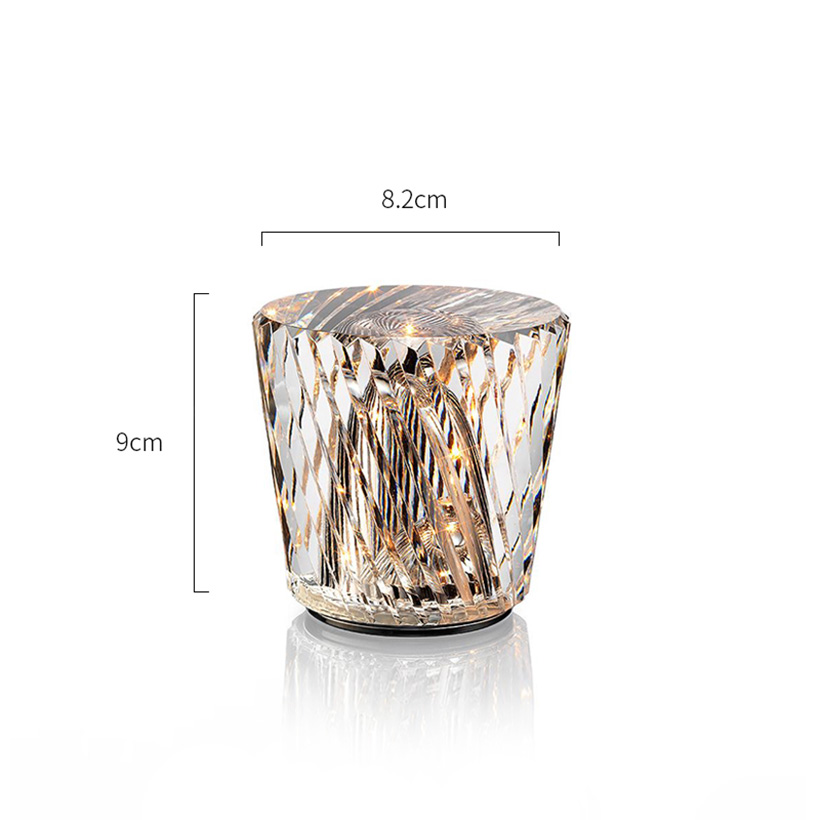 Đèn để bàn pha lê để bàn trang trí sử dụng pin sạc 67560