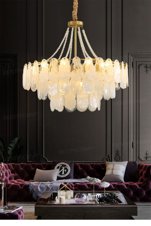 Đèn chùm thủy tinh trang trí phong cách Bắc Âu sang trọng 67573