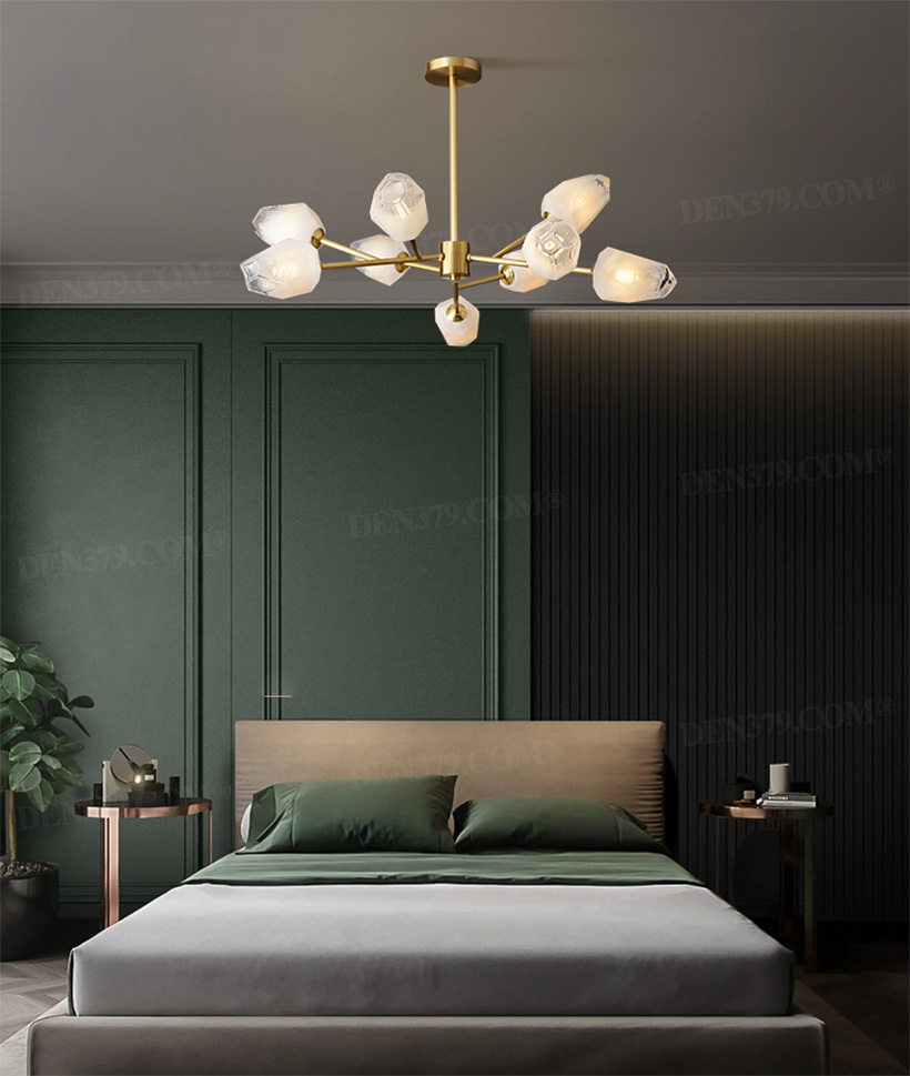 Đèn chùm thủy tinh chụp búp hoa phong cách hiện đại 67589