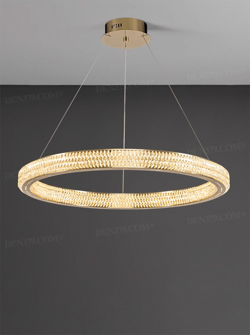 Đèn thả trang trí 2 vòng tròn pha lê cao cấp 67668