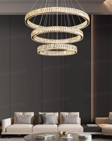 Đèn thả LED vòng tròn pha lê K9 phong cách hiện đại 67698