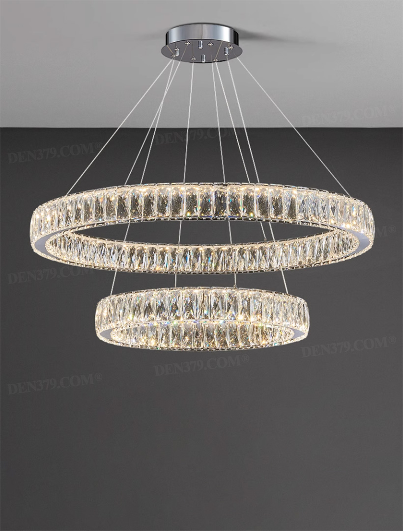 Đèn thả LED vòng tròn pha lê K9 phong cách hiện đại 67698