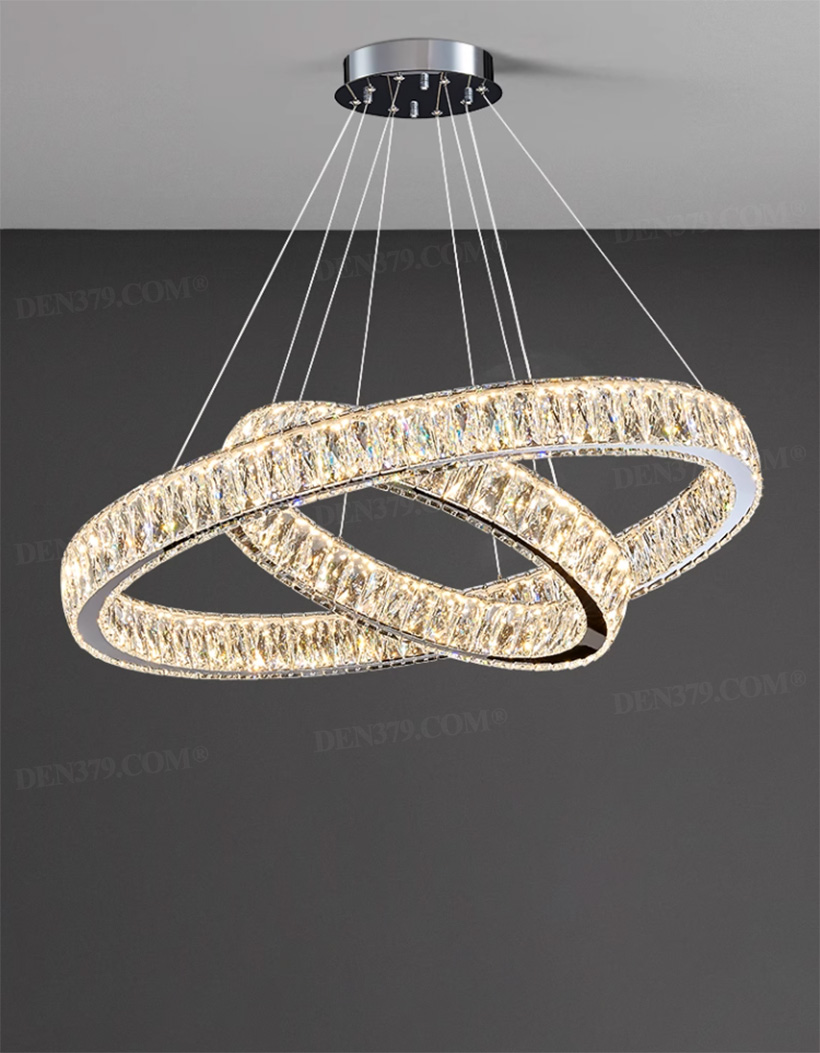 Đèn thả LED vòng tròn pha lê K9 phong cách hiện đại 67698