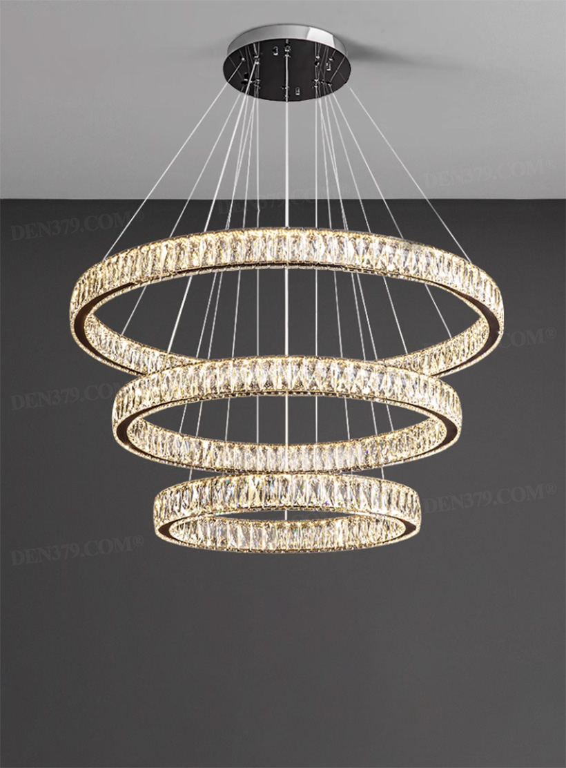 Đèn thả LED vòng tròn pha lê K9 phong cách hiện đại 67698