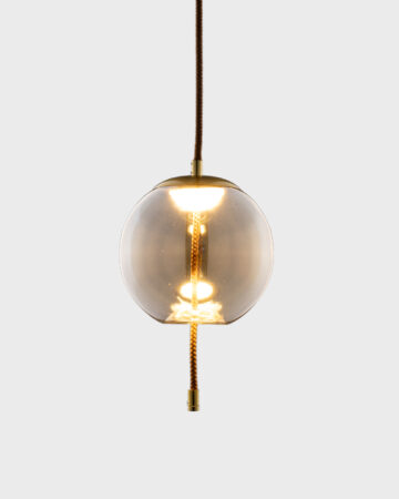 Đèn Thả Thủy Tinh Màu Trà Hình Cầu Phối Dây Thừng VRG-THCN21920B-V2